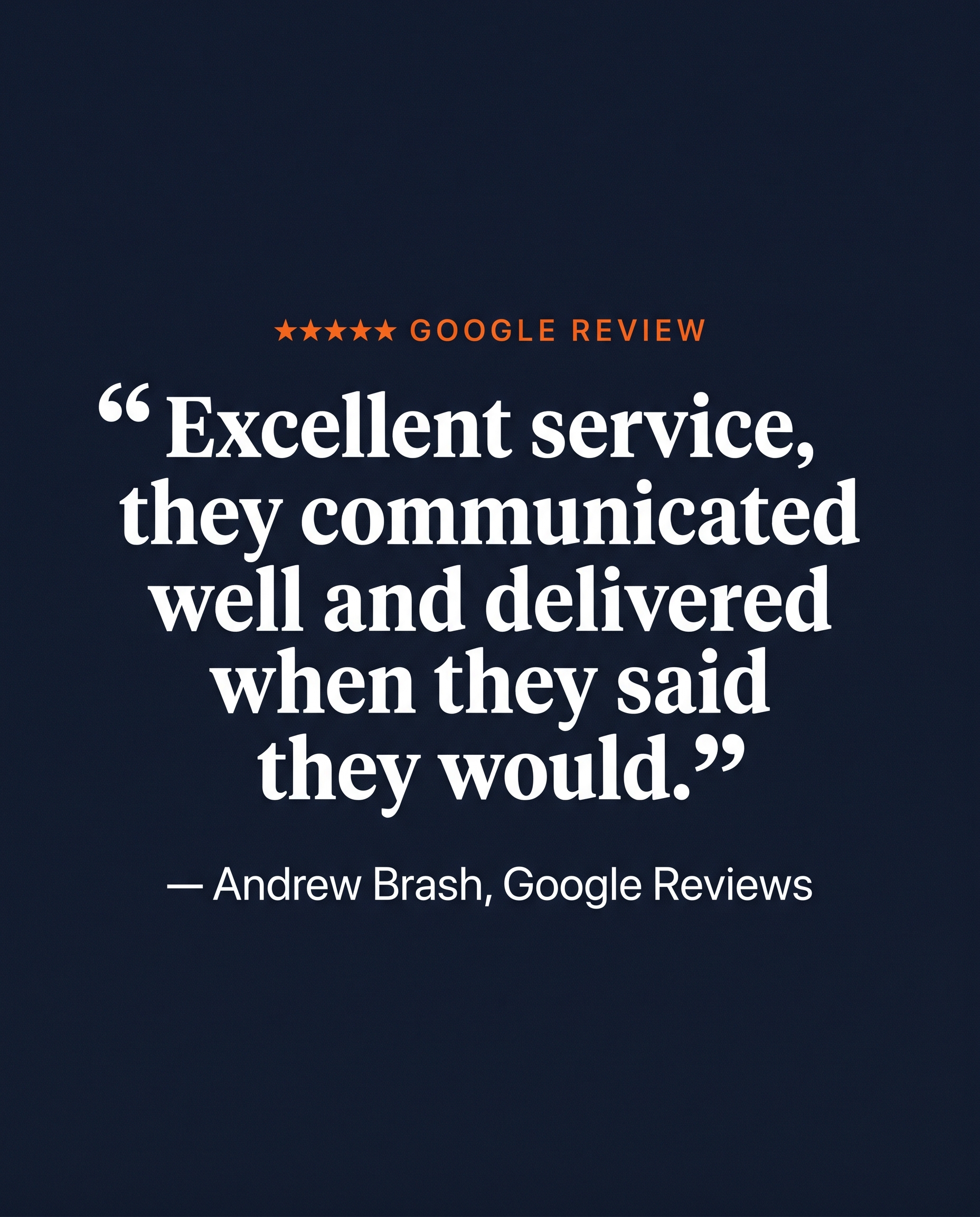 Slide 3 — Verbatim Google Review by Andrew Brash