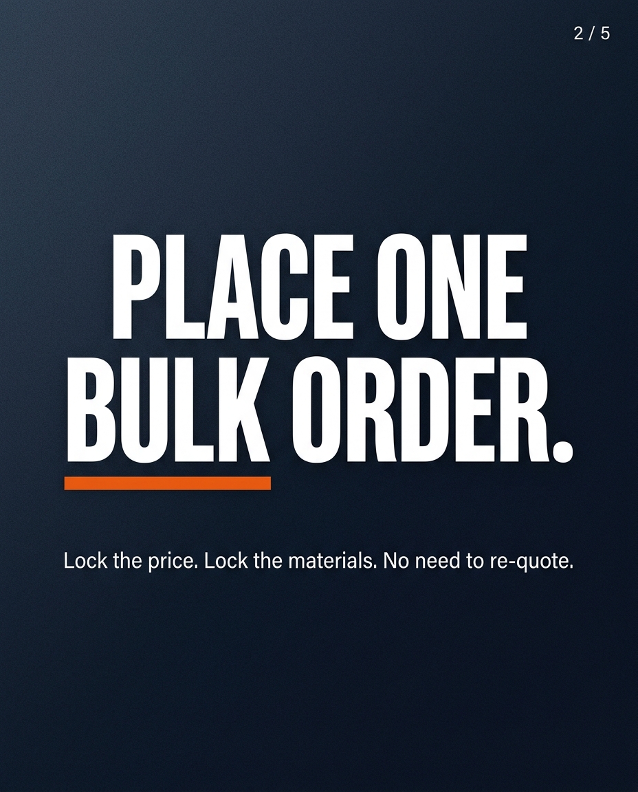 Slide 2 — Place one bulk order