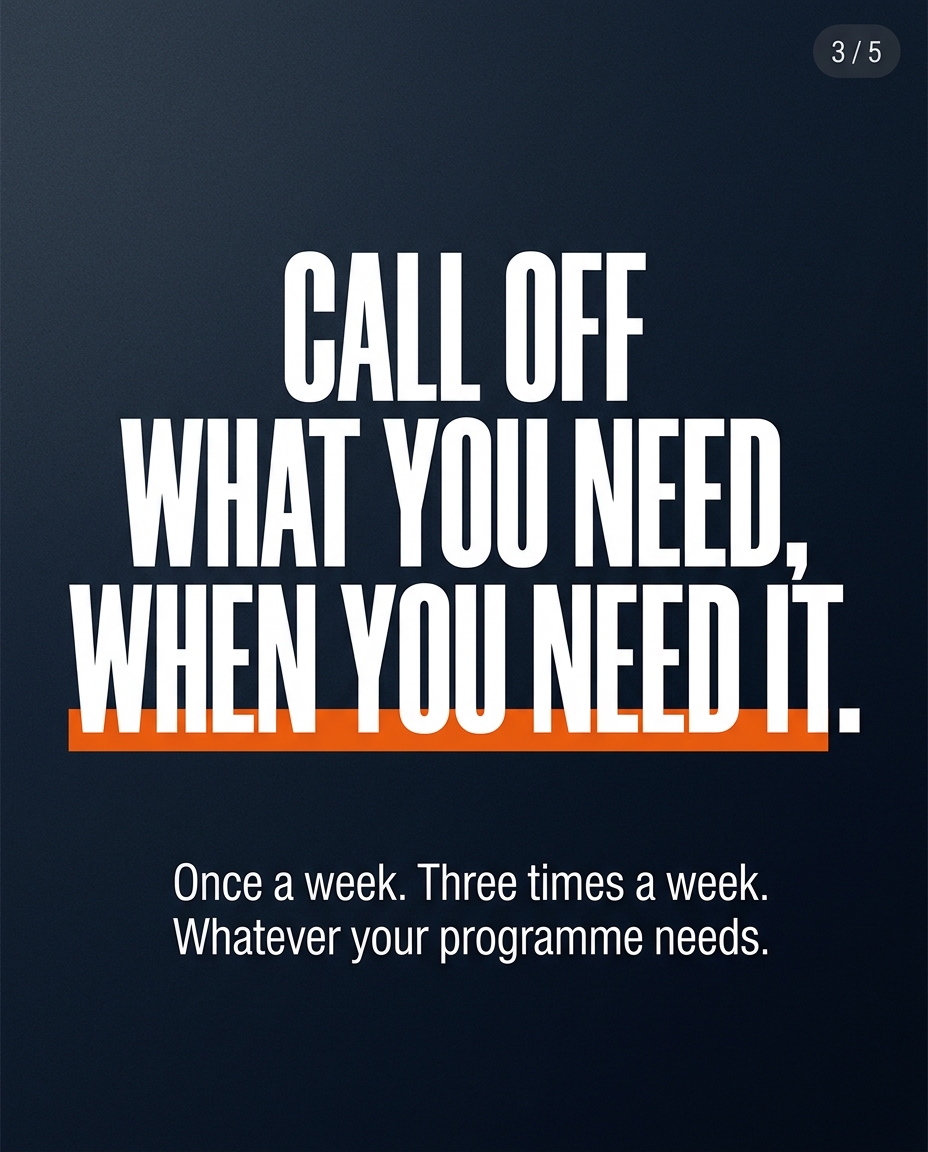 Slide 3 — Call off what you need, when you need it